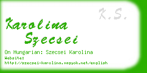 karolina szecsei business card